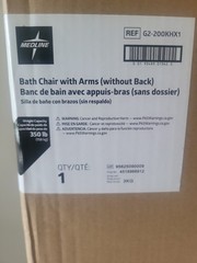 Medline Shower Chair with Arms & without Back Gray Aluminum 350 LB Capacity 1 Ct
