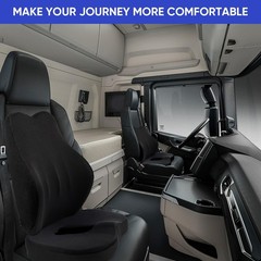 MINUPWELL Truck Seat Cushion, 2PC 100% Memory Foam Seat Cushion for Truck Dri…