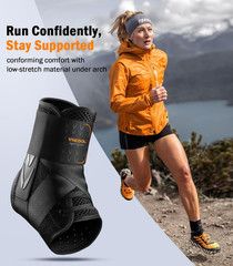 Slim-Fit Ankle Brace for Sprained Ankle, Quick Lace up Ankle Support for Women M