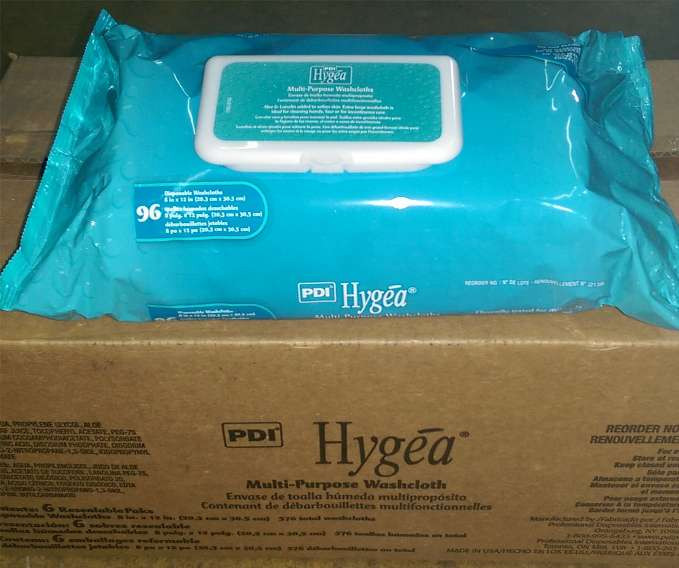 PDI HYGEA SOLO Multi-Purpose Large Adult Wipes Washcloths 8″x12″ 96/PK Aloe USA