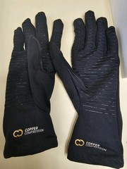 Copper Compression CopperVibe Vibration Heat Therapy Gloves Black (1 Pair)