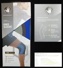 Body Glove Performance Thermal Compression Knee Sleeve Medium Black Blue Green