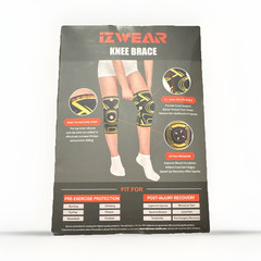 IZWEAR Knee Brace Pair Black/Yellow Stabilization Compression Nylon Silicone