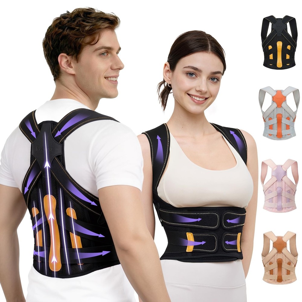 Adjustable Posture Corrector Brace for Men & Women, Back Support, Neck Relief, S