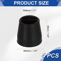 4Pcs 1-3/32″ ID Replacement Feet for Shower Chair Bath Seat, Black