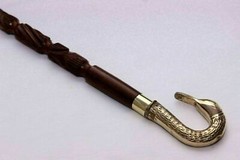 Gentlemen Walking Stick Swan Chrome Eagle Head Handle Brass Metal Cane