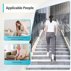 Stair Climbing Cane- Half Step Assist, Anti-Slip Balance Up/Down Walking Stick