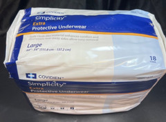 Covidien Simplicity Extra Protective Underwear Large 44″ X 54″ 1845 18 Count