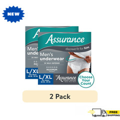 Assurance Men’s Incontinence Underwear, L/XL, Maximum Absorbency, 36 Ct, 2 Pack