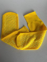 3 Pairs Yellow 2XL ASP Non-Skid Double Tread Patient Slipper Socks ADULT 3 PACK