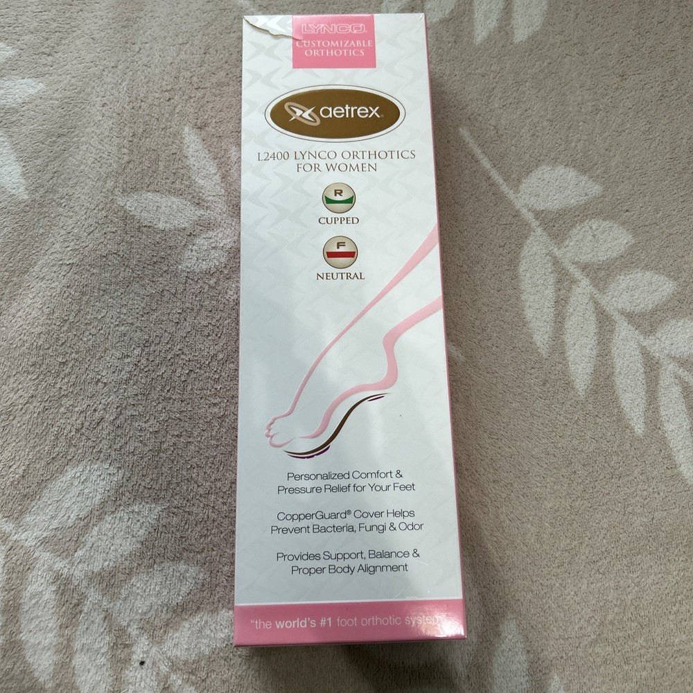 Aetrex Lynco L2400 Mozaic Orthotics Womens 8 Neutral Cupped Insole Brown Pink