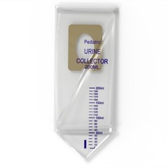 Pediatric Urine Bag Collector Sterile 200 ml, Infant Clear Pee Holder box of 100