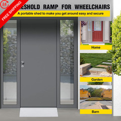 Door Threshold Ramp 2″ Rise Aluminum 2 Inch (Pack of 1), Metallic