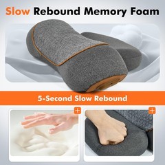 3-in-1 Neck Massager Pillow w/Heat & Cervical Traction Pain Relief Brown