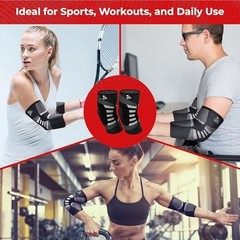 Elbow Compression Sleeves Pair for Tendonitis Tennis Golfers Elbow Support