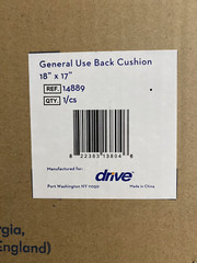 NEW/SEALED Black „Drive“ 18″x17″ General Use Back Cushion #14889.