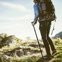 Adjustable Walking Cane Aluminum Walking Stick Folding Collapsible Travel Hiking