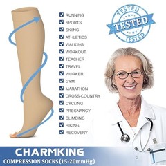 3 Pairs Open Toe Compression Socks for Large-X-Large 04 Beige/Beige/Beige