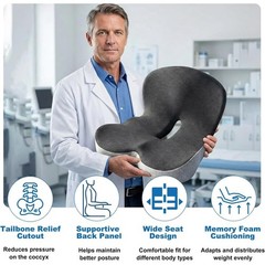 Memory Foam Office Chair Cushion L-Shaped Integrated Seat Cushion Lumbar Support