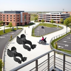 2 Pack Black Durable Walking Stick Holders, Cane Holder, Wheelchair