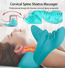 1pc Neck Shoulder Stretcher Cervical Spine Traction Pillow Pain Relief Device