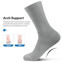 Athletic Crew Large-X-Large Black/White/Gray (2 Pairs Per Each Color)