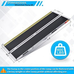 2-10 ft Aluminum Multi-Folding Wheelchair Scooter Mobility Ramp Portable 600 LB