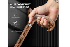 Walking Cane, Available in Multiple Inches Wooden Cane Support up to 500 Lbs, Su