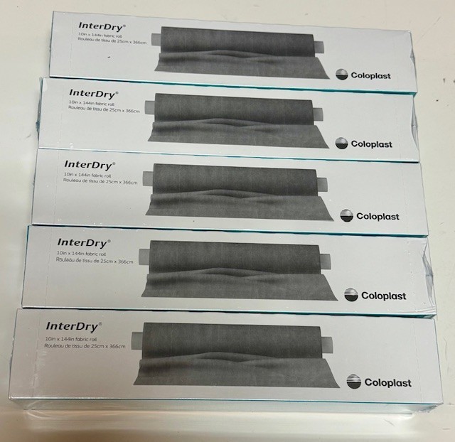 5 PACK Coloplast InterDry 7910 Moisture Wicking Fabric 10”x144” *EXP: 04/2026