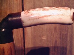 ELK ANTLER handle walking stick cane natural grown MAPLE shaft made in the USA