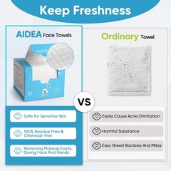 Aidea Face Towels Disposable-100Ct 2 Clean Facial Towelettes For Sensitive Skin