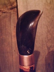 walking stick ELK HOOVE HANDLE red birch wood shaft custom made in the USA NEW