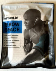 PowerLix Elbow Brace Compression Support 1 Pair Beige and White Size Small New