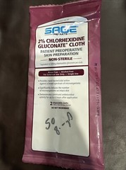 SAGE 2% Chlorhexidine Gluconate Cloth PATIENT PreOp SKIN Prep 2 CLOTHS 9707