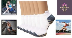 Breathable Copper Compression Socks – 6 Pairs, Low Cut Ankle Support for Runners