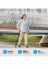 Adjustable Walking Cane,Lightweight Heavy Duty Sticks Pivot Tip Non-Slip Black