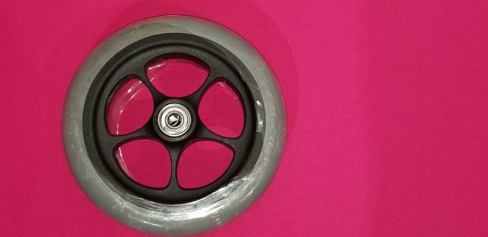 WALKP0012 – NEW Dark Grey 6” x 1” Smooth Caster Wheel w/ black 5-spoke hub