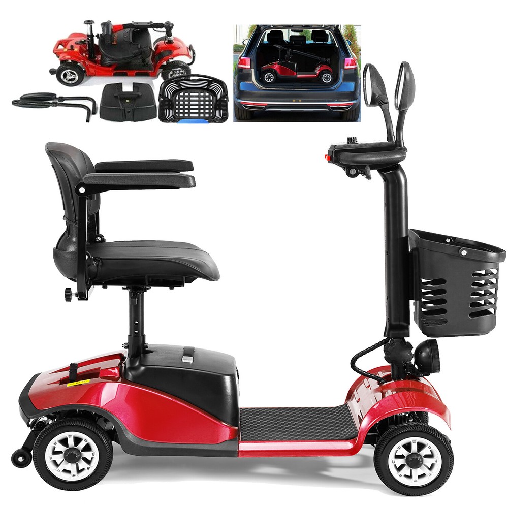 4 Wheels Mobility Scooter Power Wheelchair Folding Electric Scooters Travel New