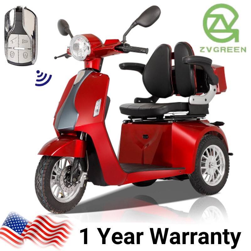 Three-Wheel Mobility Scooter 800W 60V 20AH Battery Motor for Adult Senior