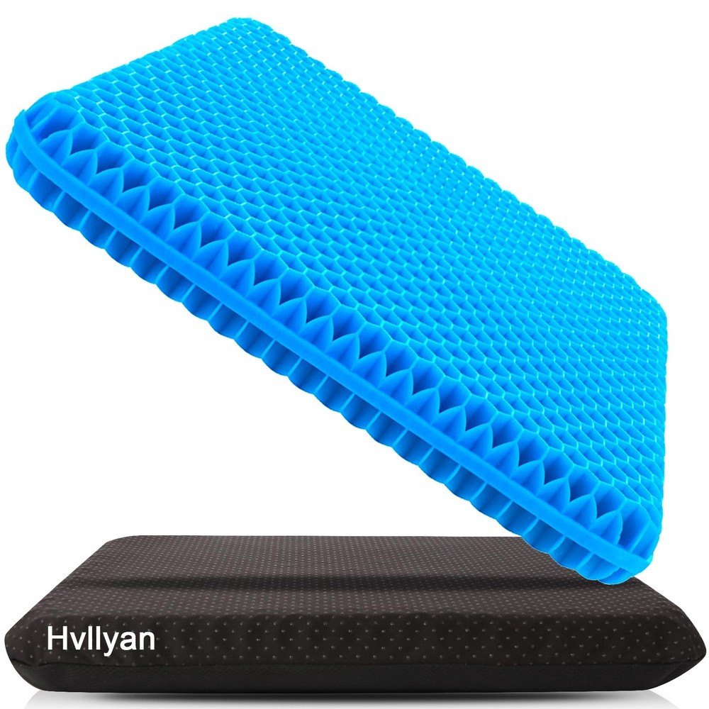 Hvllyan Gel Seat Cushion for Long Sitting (Thick & Extra X-Large, Blue