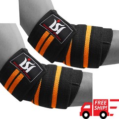 Elastic Elbow Arm Support Sleeve Brace Grip Straps Wrap Gym Power Weight lifting