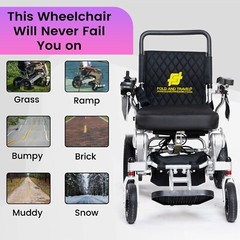 Fold And Travel Auto Fold Remote Control Lightweight Electric Power Wheelchair