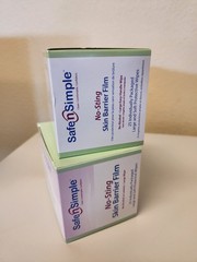 SAFE N SIMPLE NO-STING SKIN BARRIER WIPES, LOT OF 2 BOXES, 25 per box, Exp 2026