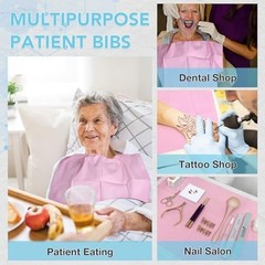 200 Pack Disposable Dental Bibs 13″x18″ Waterproof 3-Ply Tattoo & Nail Salon She
