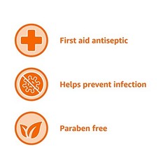 Amazon Basics First Aid Antiseptic, 10% Povidone Iodine 4 Fl Oz (Pack of 1)