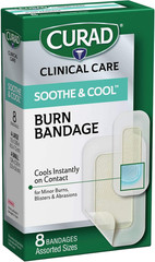 Soothe & Cool Burn Bandages, Instant Cooling, Assorted Sizes, 8 Count