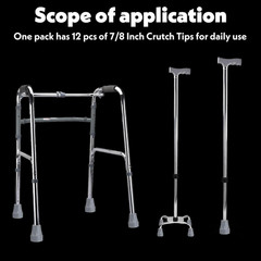 12 Pcs Crutch Tips, 7/8 Inch Crutch Feet Cap,Upgrade Heavy Duty Rubber