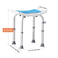 Uimoso Adjustable Padded Shower Chair with 350lb Capacity for Bath or Shower