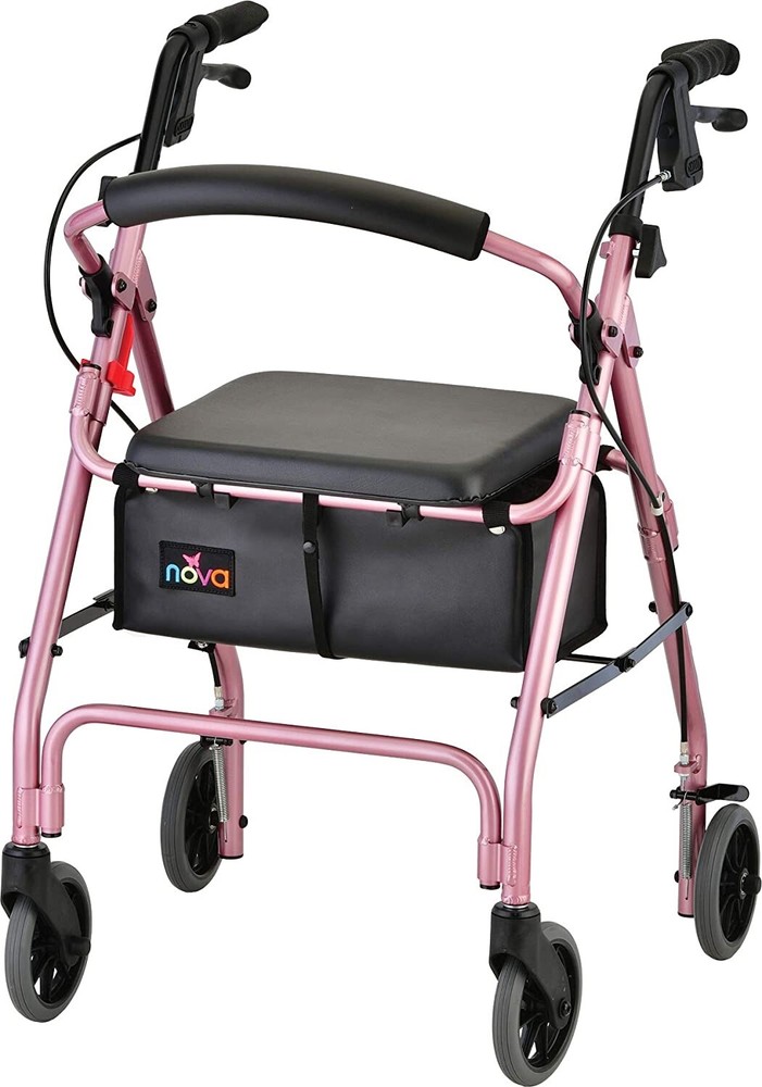 Nova GetGO Classic Foldable Rolling Walker Stnd Size Rollator – OPEN BOX PINK