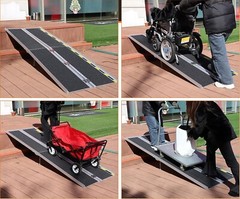 Fit For 8FT Used Home Wheelchair Ramp Non-Skid Folding Aluminum Ramps Steps